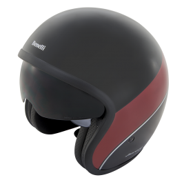 Leoncino Jet Helm Black/Red Large
