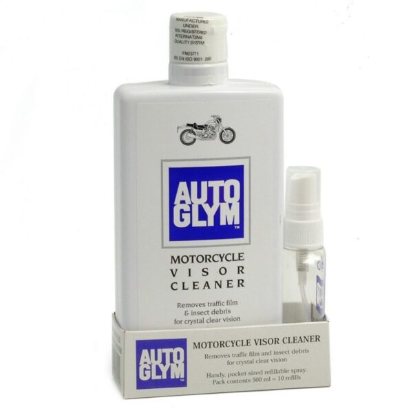 Motorcycle visor cleaner